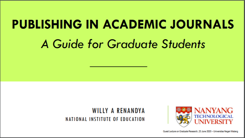 Publishing in Academic Journals: A Guide for Graduate Students