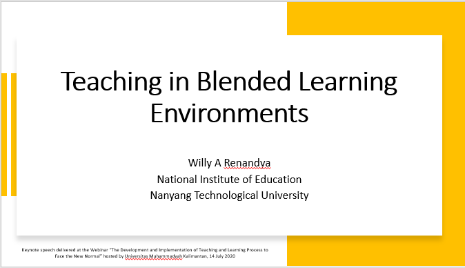 Teaching in Blended Learning Environments