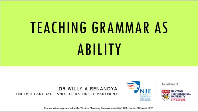 Teaching Grammar As Ability